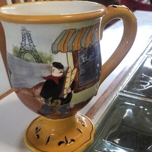 Large mugs withParis themes. French baguettes,poodle wine, bistro,Eiffel Tower!!